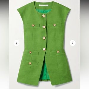 Veronica Beard Tamara cotton-tweed vest, Cactus, Size 8